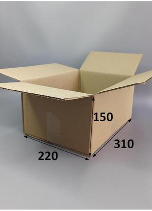 Картонна коробка чотириклапанна 310 х 220 х 150 мм бурий 10шт