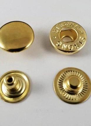Кнопка альфа 15мм золото нержавейка (720шт.) (103303)