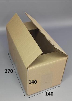 Картонна коробка чотириклапанна 270 х 140 х 140 мм бурий 10шт