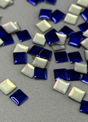 10г - металлостразы термоклеевые, квадрат 5 мм - синий индиго