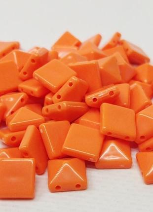 Намистини пластикові пірамідка 5х10мм - 10 гр, колір помаранчевий
