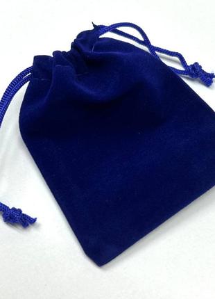 Мешочек подарочный велюровый 7х9 см - синий