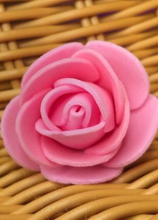 Роза латексная (фоамиран), бутон 3 см - розовый