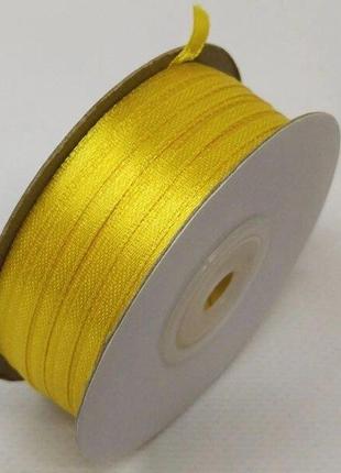 Стрічка атласна 0,3 см (3 мм) жовта