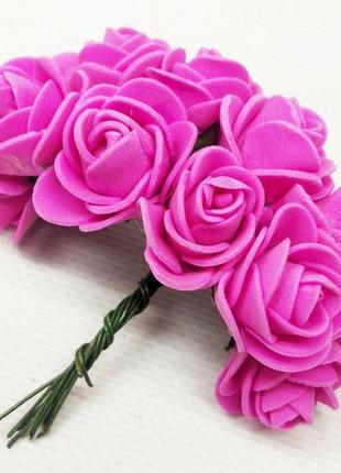 Трояндочки з фоамірану (12шт) колір - малиновий