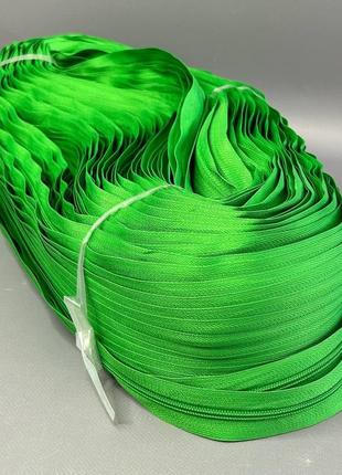 Рулонная молния, спираль т-5 цвет #150 зеленый яркий