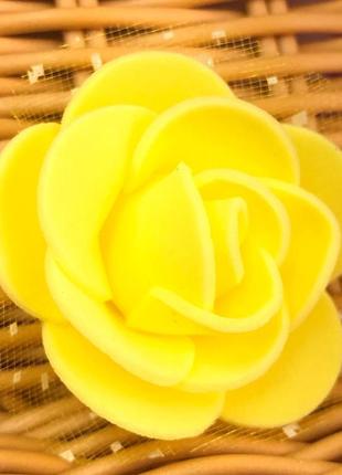 Троянда з фатином латексна (фоаміран), бутон 3 см - жовтий