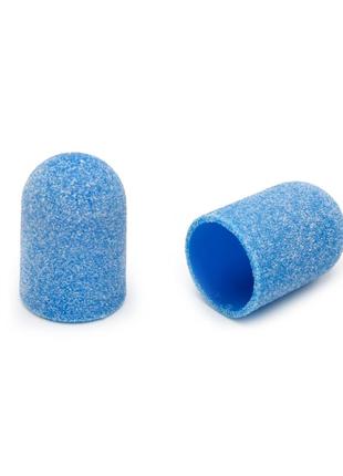 Ковпачок абразивний для педикюру діаметром 16 мм абразивністю 100 грит блакитний