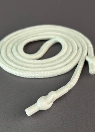 Шнурок для одягу, довжина 125 см, ø 5 мм - білий
