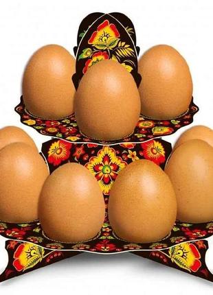 Декоративна підставка для яєць №12 хохлома (12 яєць) тм easters