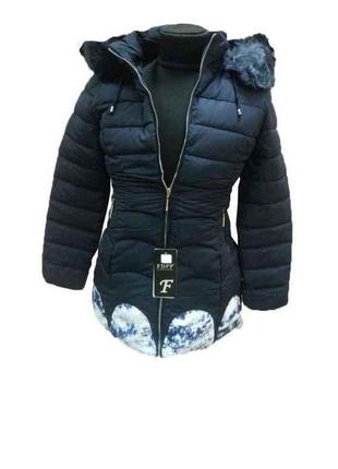 Жіноче зимове пальто р.м темно-синє арт.15070 тм китай