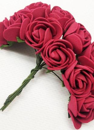 Трояндочки з фоамірану (12шт) колір - бордо