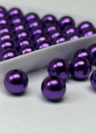 (20 грам) намистини пластик ø8мм - фіолетовий перламутр