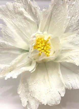 Цветок тюльпан для декора, большой, цвет - белый теплый