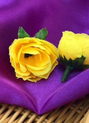 Троянди штучні (головка) 3 см - жовтий