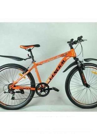 Велосипед 26 6,0 steel рама 16 (7 sp) чорно-помаранч. тм general