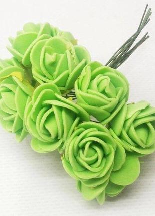 Розочки из фоамирана (12шт) цвет - зеленый