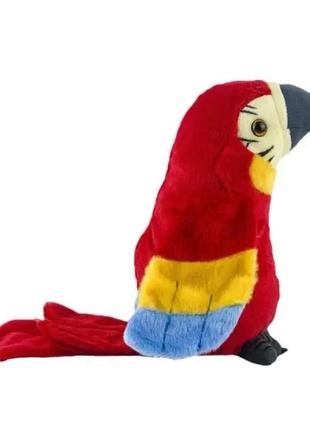 Інтерактивна іграшка електронна, що говорить папуга parrot talking червоний2 фото