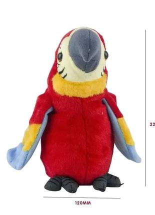 Інтерактивна іграшка електронна, що говорить папуга parrot talking червоний3 фото