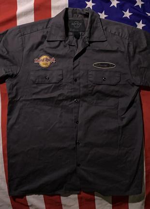 Сорочка hard rock cafe short sleeve work shirt