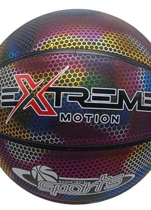 М'яч баскетбольний extreme motion bb2208(black) № 7 світловідбиваючий від lamatoys