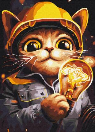 Картина за номерами "котик енергетик" © маріанна пащук brushme bs53441 40x50 см від lamatoys