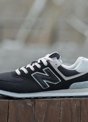 New balance 574 black white 442 фото