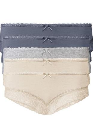 Жіночі трусики, 5 шт., розмір l/xl, колір денім, сірий, беж