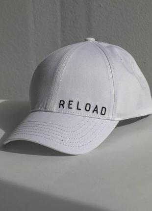 Бейсболка чоловіча жіноча load кепка шестиклінка із фіксатором біла