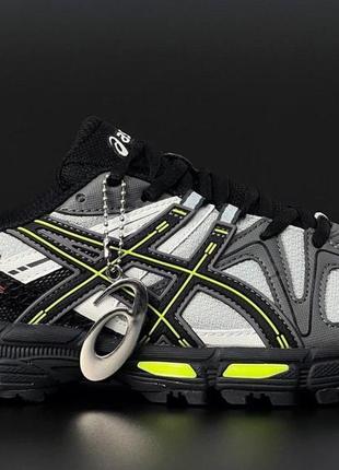 Чоловічі кросівки  asics gel kahana 8  сірі з чорним салатовим