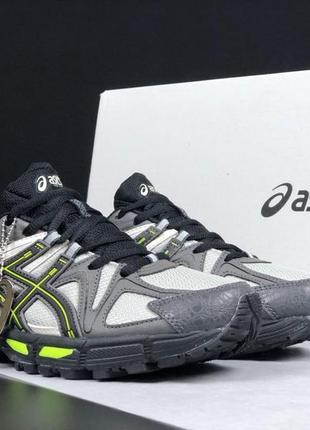 Чоловічі кросівки  asics gel kahana 8  сірі з чорним салатовим2 фото