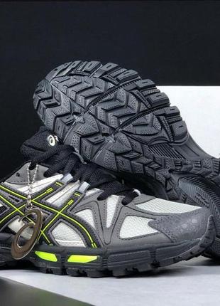 Чоловічі кросівки  asics gel kahana 8  сірі з чорним салатовим3 фото