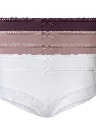 Жіночі трусики, 5 шт., розмір s/m, колір фіолетовий, фрез, білий