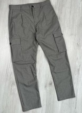Штани брюки зара zara в дрібну гусячу лапку з кишенями трендова та актцальна модель