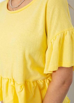 Футболка-блуза, цвет желтый, 244r0595 фото