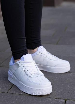 Жіночі білі кросівки nike air force 1 shadow white