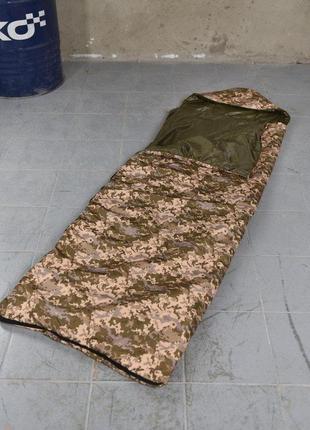 Летний спальный мешок одеяло с капюшоном пиксель вт1162