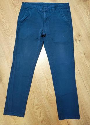 Брюки брюки мужские темно синие slim fit hanbury man, размер l