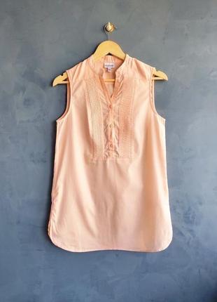 Женская легкая удлиненная персиковая блузка biaggini