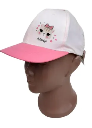 Бейсболка,кепка для дівчинки р48-50 рожева з котиком польща magrof 3198
