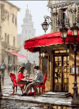 Картина по номерам живопис 30*20 см пара біля ресторану