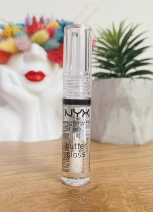Оригінал nyx professional makeup butter gloss зволожувальний блиск для губ прозорий