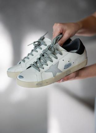 Кроссовки golden goose white black grey