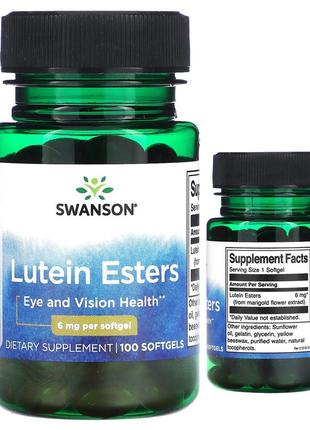 Swanson эфиры лютеина 6 мг 100 мягких таблеток витамин зрения глаз экстракт цветков календулы swv-01912