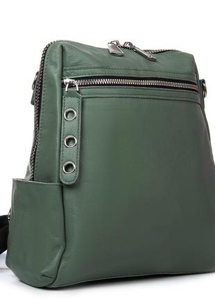 Сумка кожаная женская рюкзак alex rai 8781-9 green