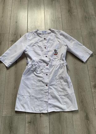 Медицинский халат медицинская одежда белого цвета размер xs s коттон швецкая марка