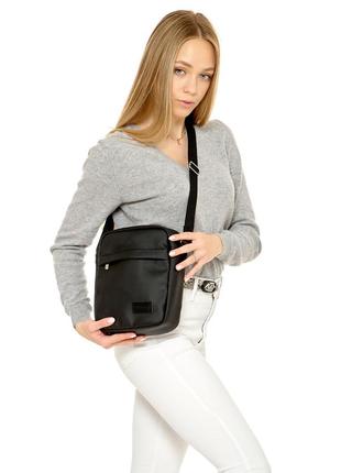Жіноча сумка через плече месенджер sambag makros чорна3 фото