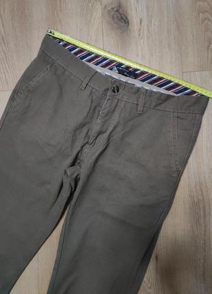 Брюки брюки мужские бежевые коричневые slim fit piazza italia man, размер l