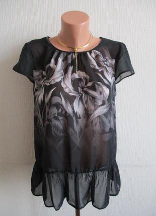 Шифонова блузка в квітах papaya