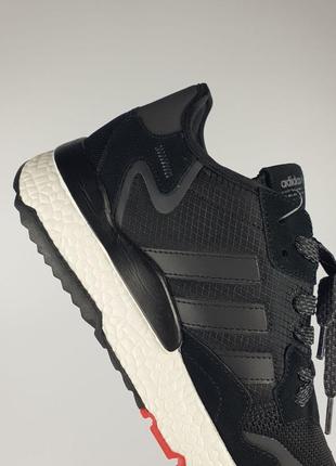 Дуже круті кросівки adidas nite jogger •black white•8 фото